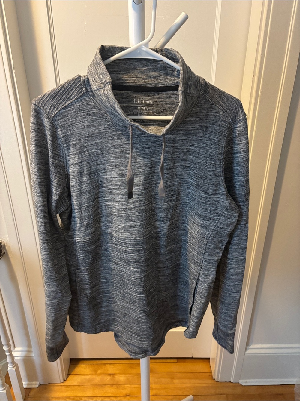 L.L. Bean Men's Heathered Grey Funnel Neck Pullover